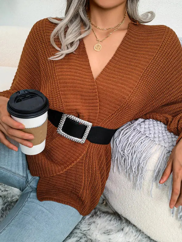 Blue Zone Planet | leisure bat long sleeve loose cardigan sweater coat BLUE ZONE PLANET