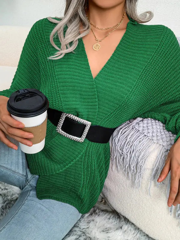 Blue Zone Planet | leisure bat long sleeve loose cardigan sweater coat BLUE ZONE PLANET