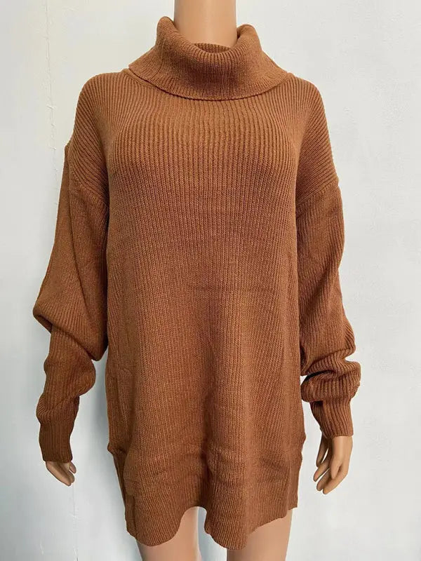 Blue Zone Planet | loose solid color turtleneck sweater BLUE ZONE PLANET