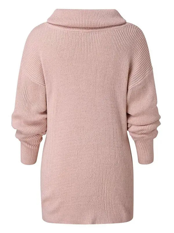Blue Zone Planet | loose solid color turtleneck sweater BLUE ZONE PLANET