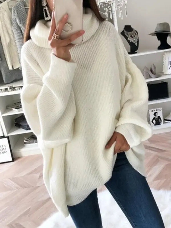 Blue Zone Planet | loose solid color turtleneck sweater BLUE ZONE PLANET
