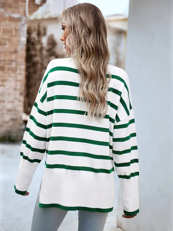 Blue Zone Planet | round neck long sleeve knitted sweater BLUE ZONE PLANET