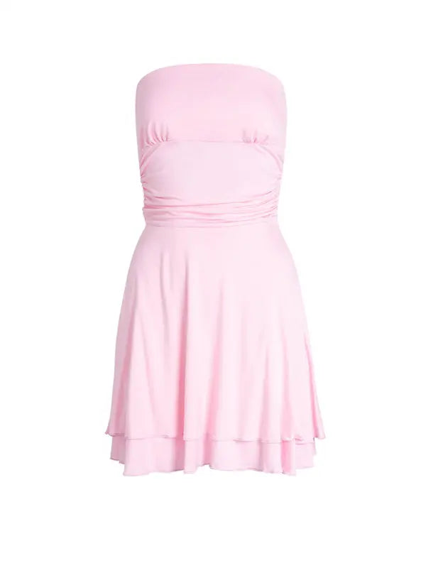 Blue Zone Planet | spring and summer solid color tube top tight dress BLUE ZONE PLANET