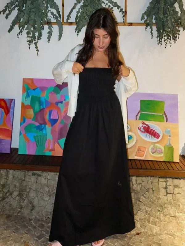 Blue Zone Planet |  tube top and sleeveless elegant ladies dress with elegant craftsmanship BLUE ZONE PLANET