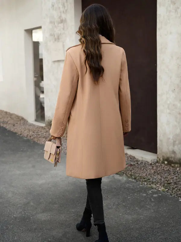 Blue Zone Planet | woolen coat solid color commuter cardigan coat BLUE ZONE PLANET