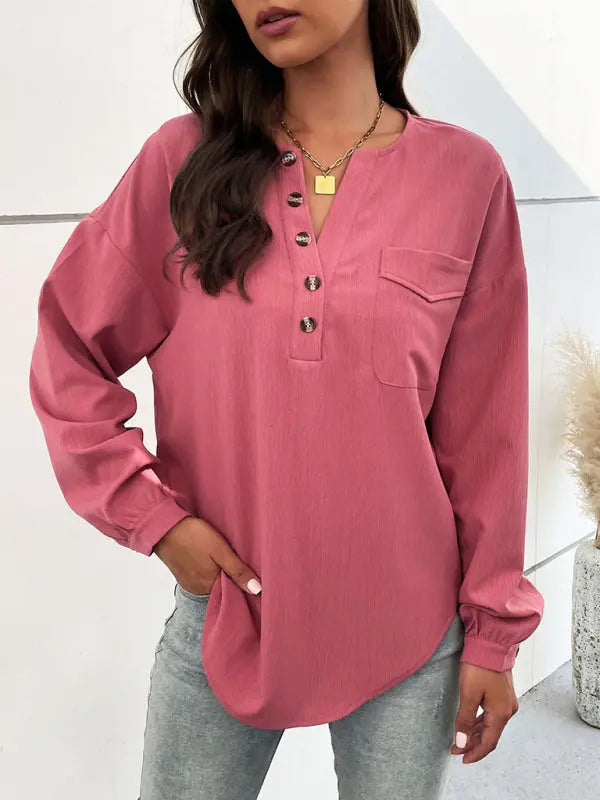 Blue Zone Planet | woven half cardigan long-sleeved shirt BLUE ZONE PLANET