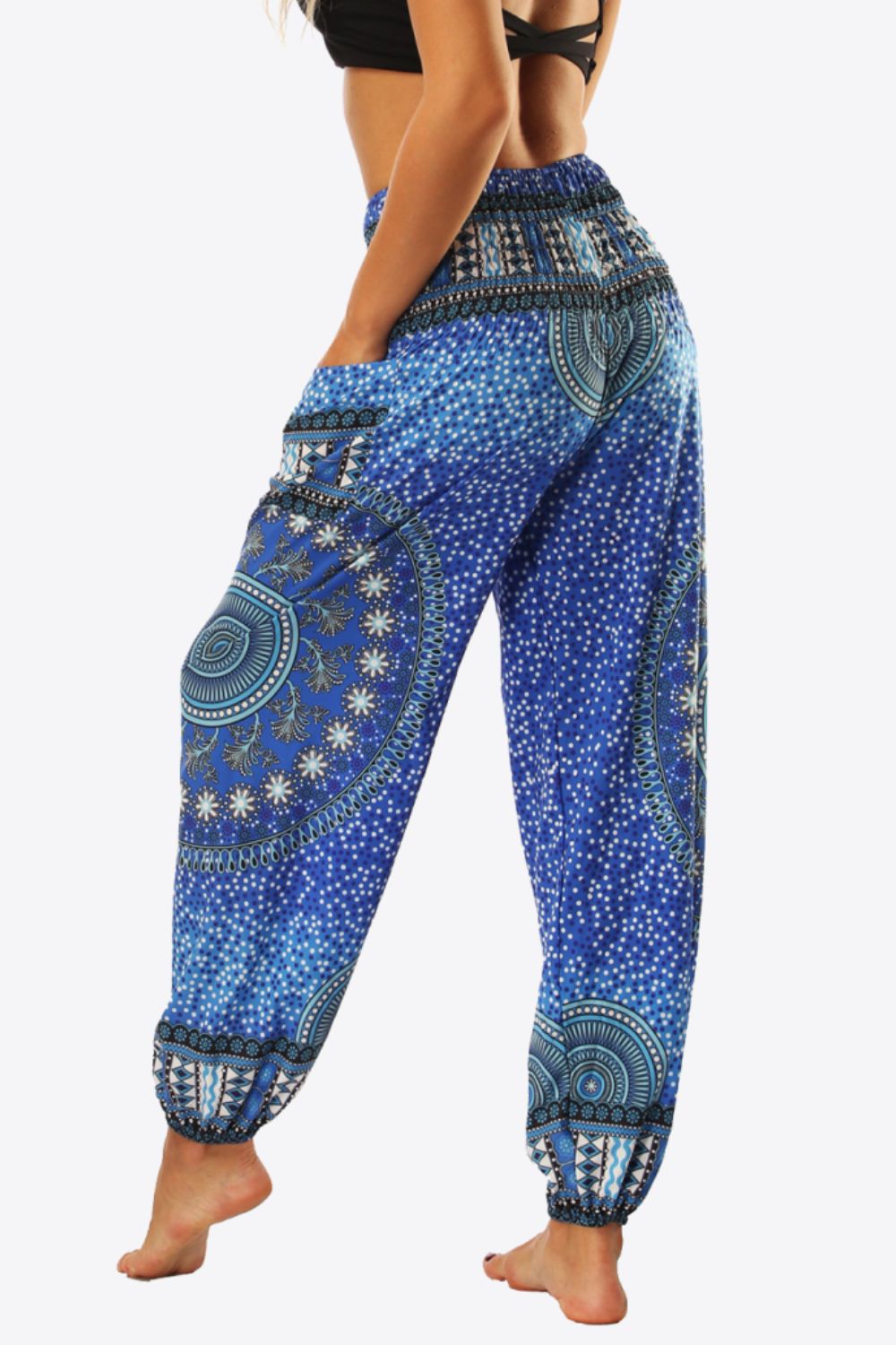 Bohemian Printed High-Waist Pants BLUE ZONE PLANET