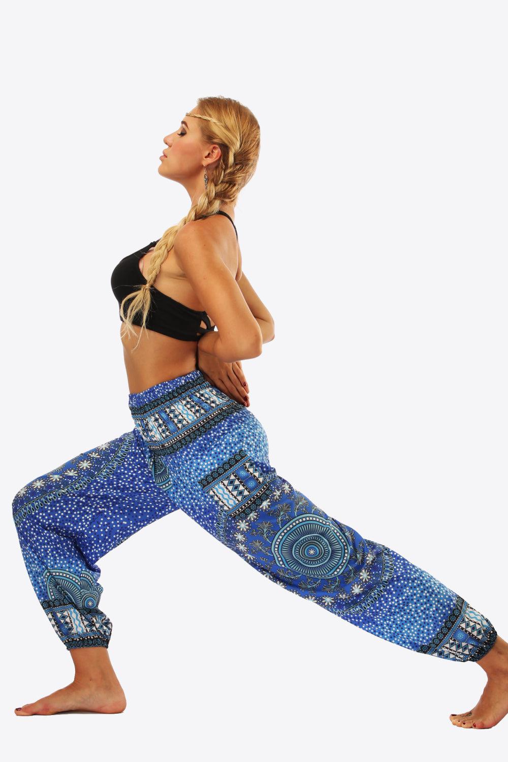Bohemian Printed High-Waist Pants BLUE ZONE PLANET