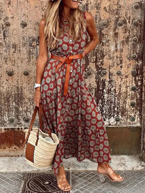 Bohemian Summer Polka Dot Dress BLUE ZONE PLANET