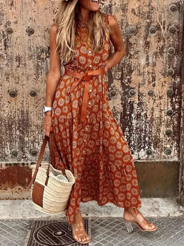 Bohemian Summer Polka Dot Dress BLUE ZONE PLANET