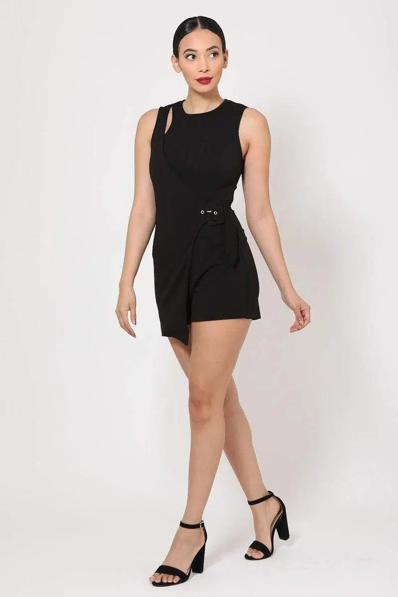 Buckle Tie Romper Blue Zone Planet