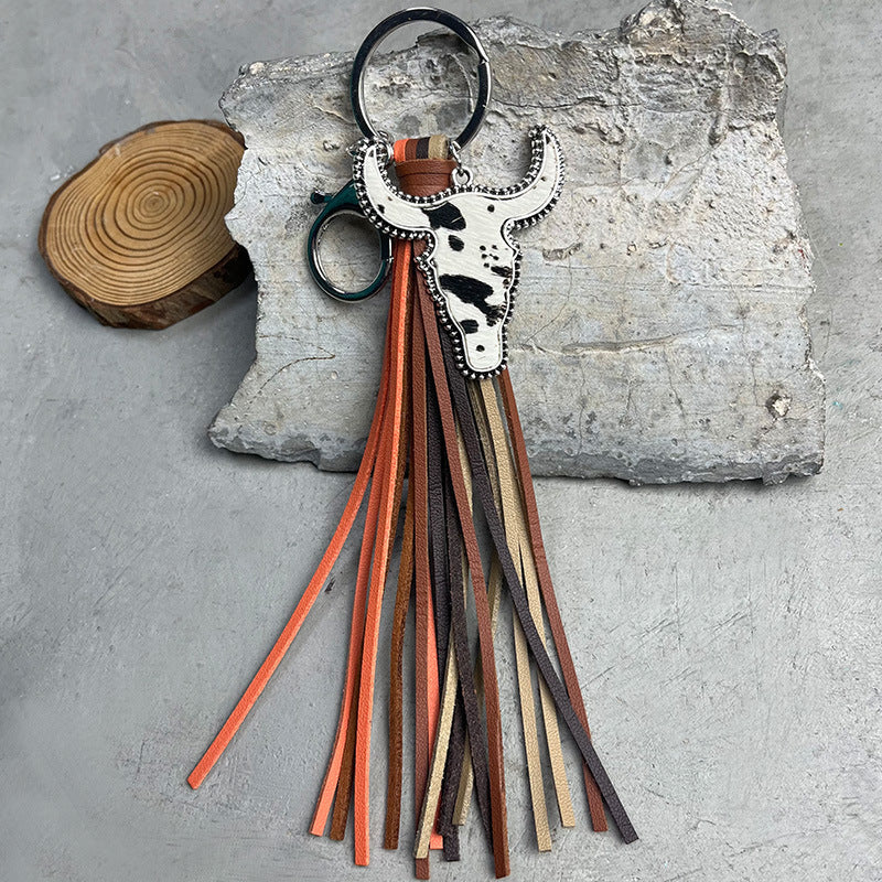 Bull Shape Fringe Key Chain BLUE ZONE PLANET
