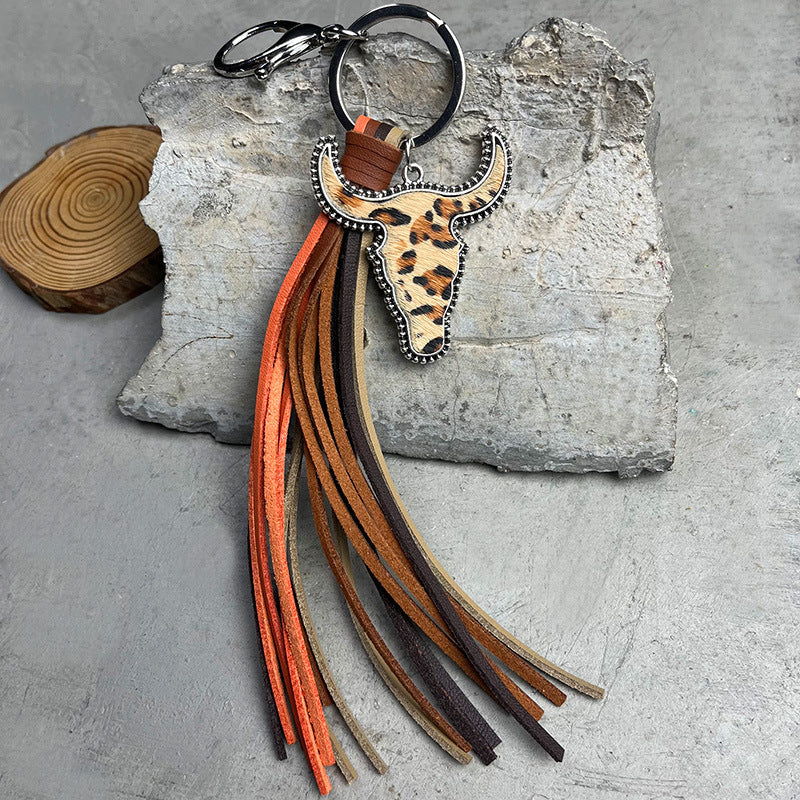 Bull Shape Fringe Key Chain BLUE ZONE PLANET