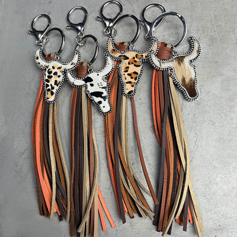 Bull Shape Fringe Key Chain BLUE ZONE PLANET