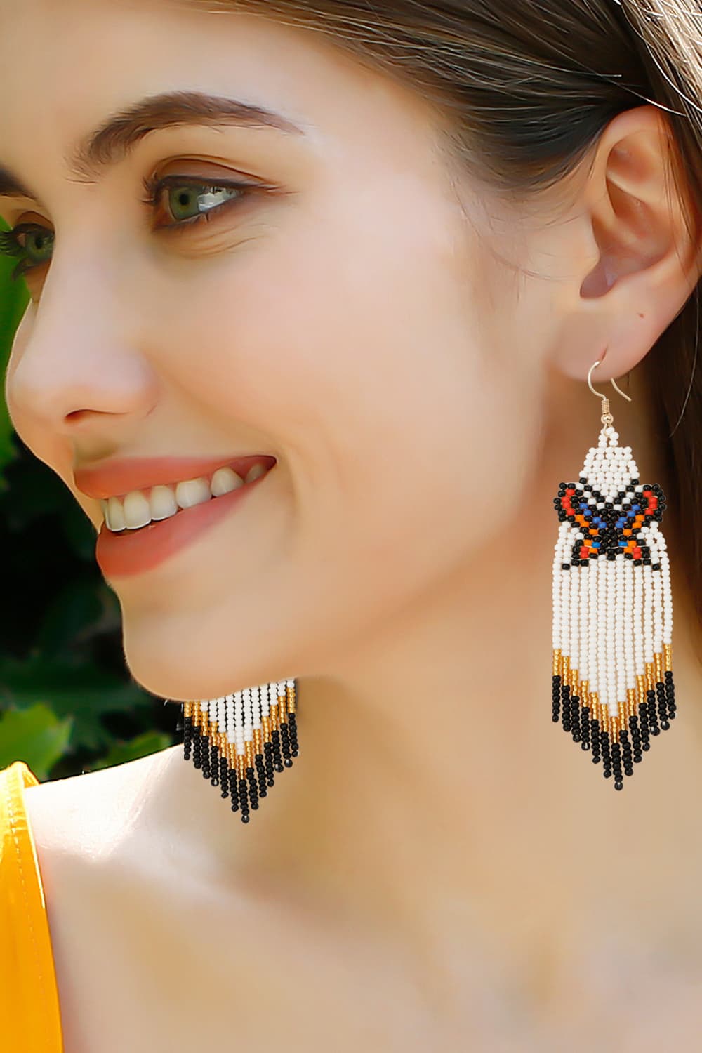 Butterfly Beaded Dangle Earrings BLUE ZONE PLANET