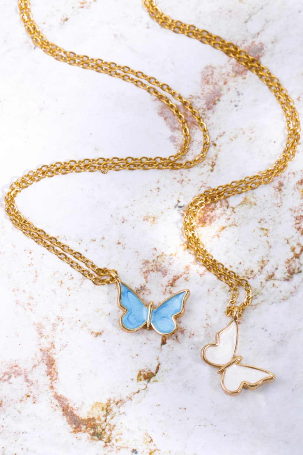 Butterfly Pendant Copper 14K Gold-Plated Necklace BLUE ZONE PLANET