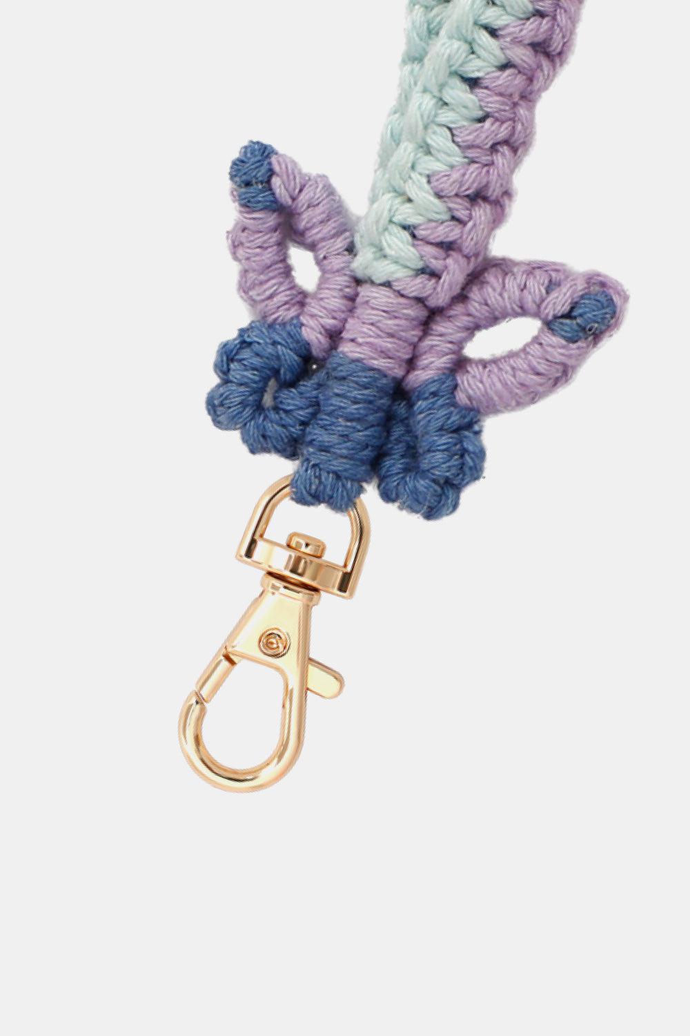 Butterfly Shape Cotton Macrame Key Chain BLUE ZONE PLANET