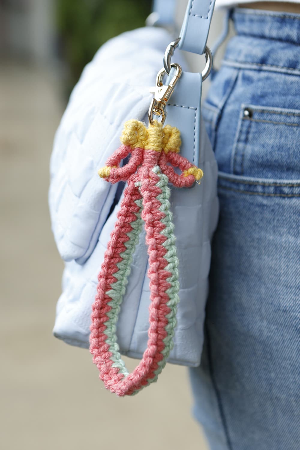 Butterfly Shape Cotton Macrame Key Chain BLUE ZONE PLANET