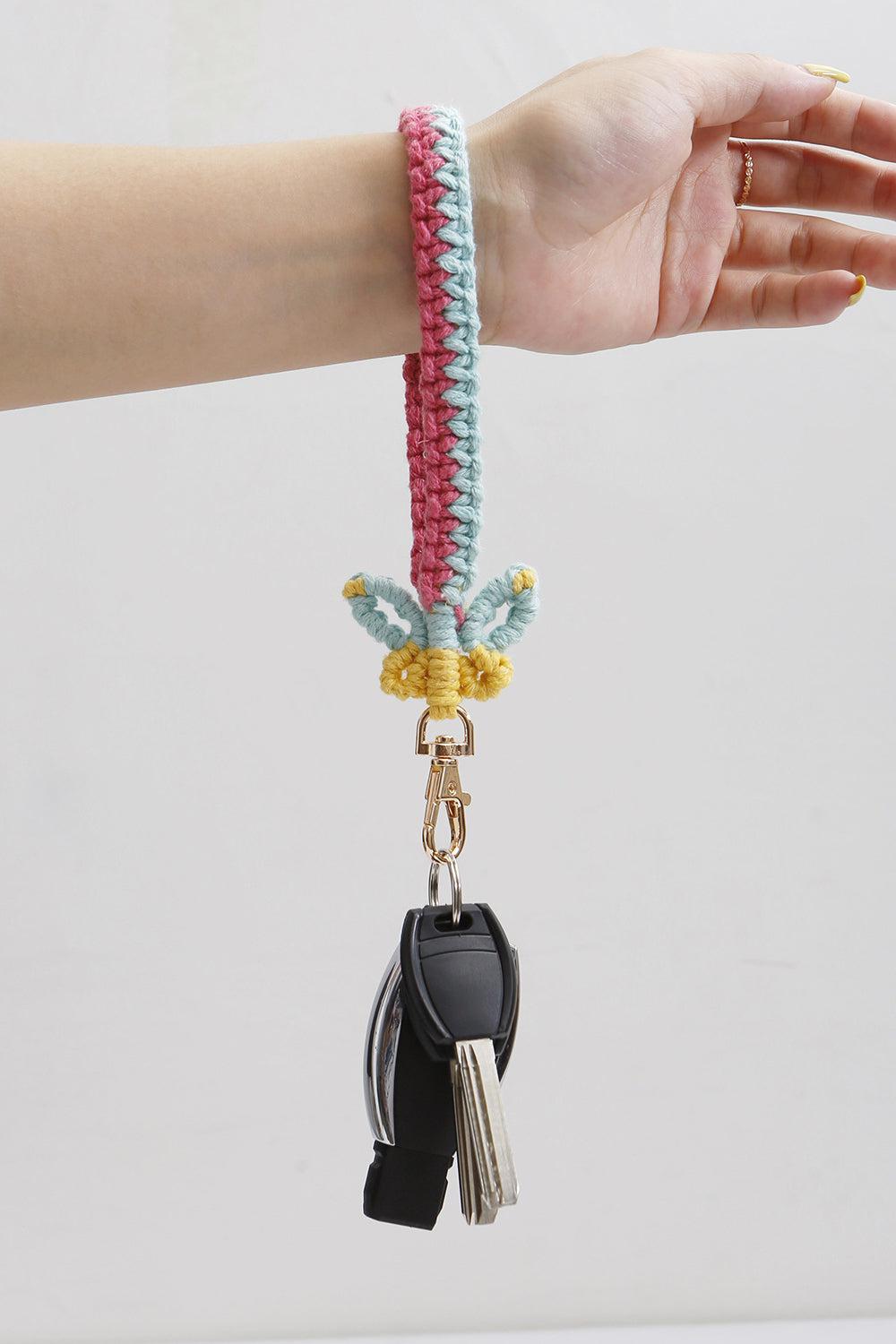 Butterfly Shape Cotton Macrame Key Chain BLUE ZONE PLANET