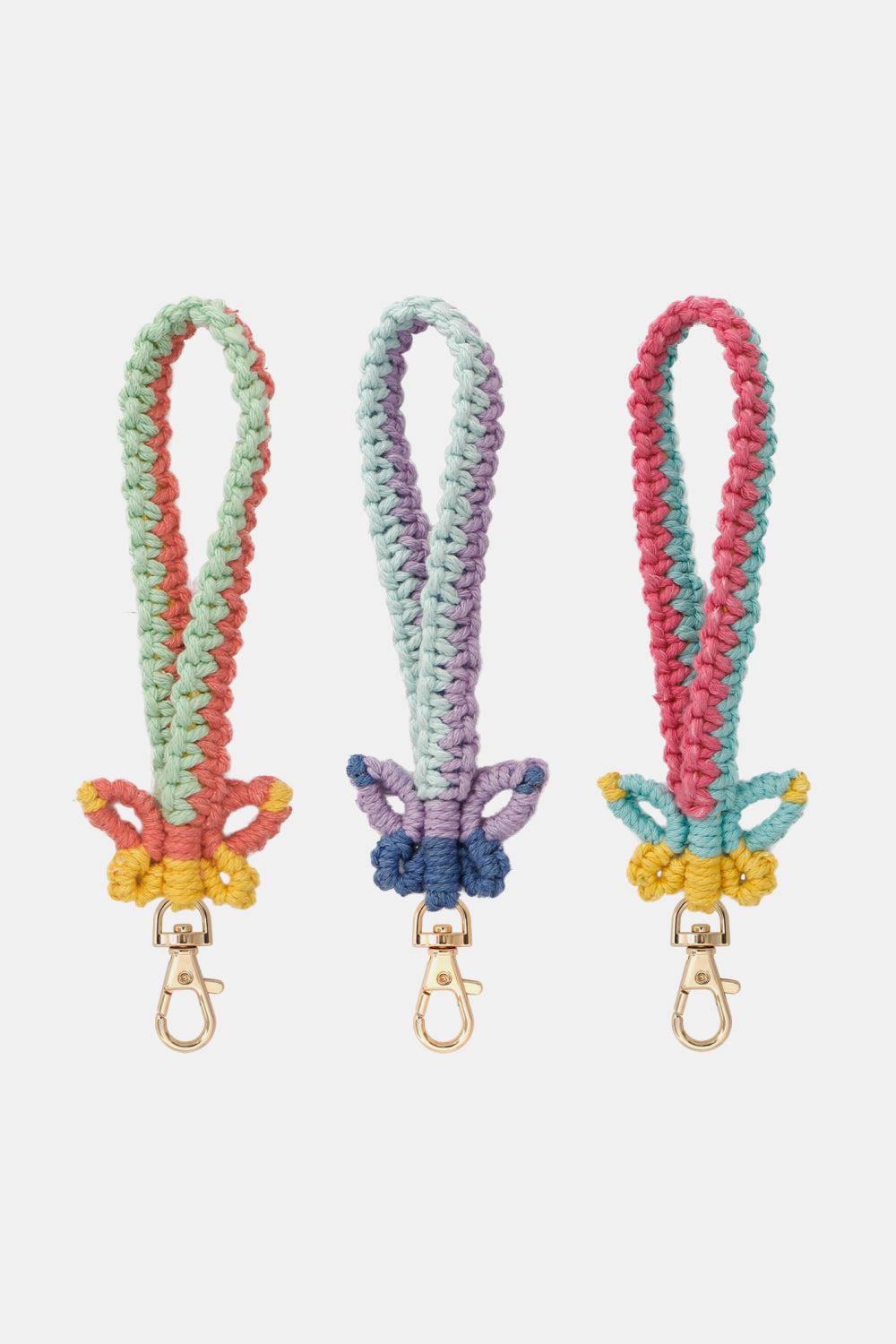 Butterfly Shape Cotton Macrame Key Chain BLUE ZONE PLANET