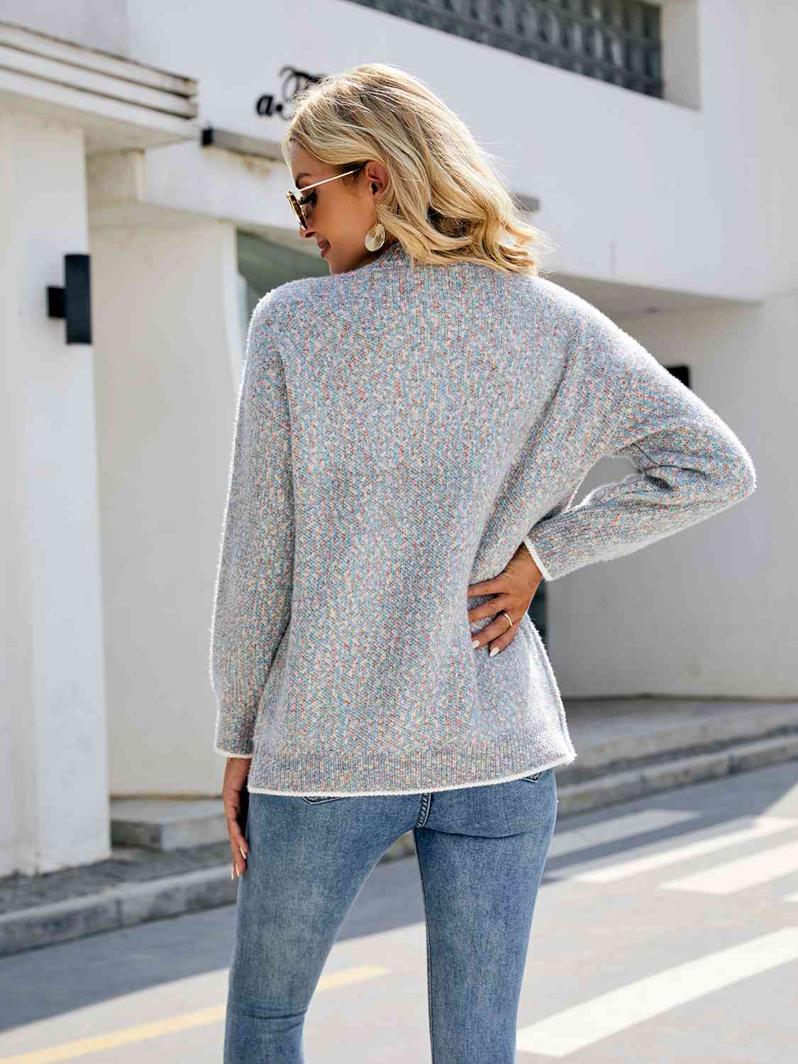 Button Down V-Neck Cardigan with Pockets BLUE ZONE PLANET
