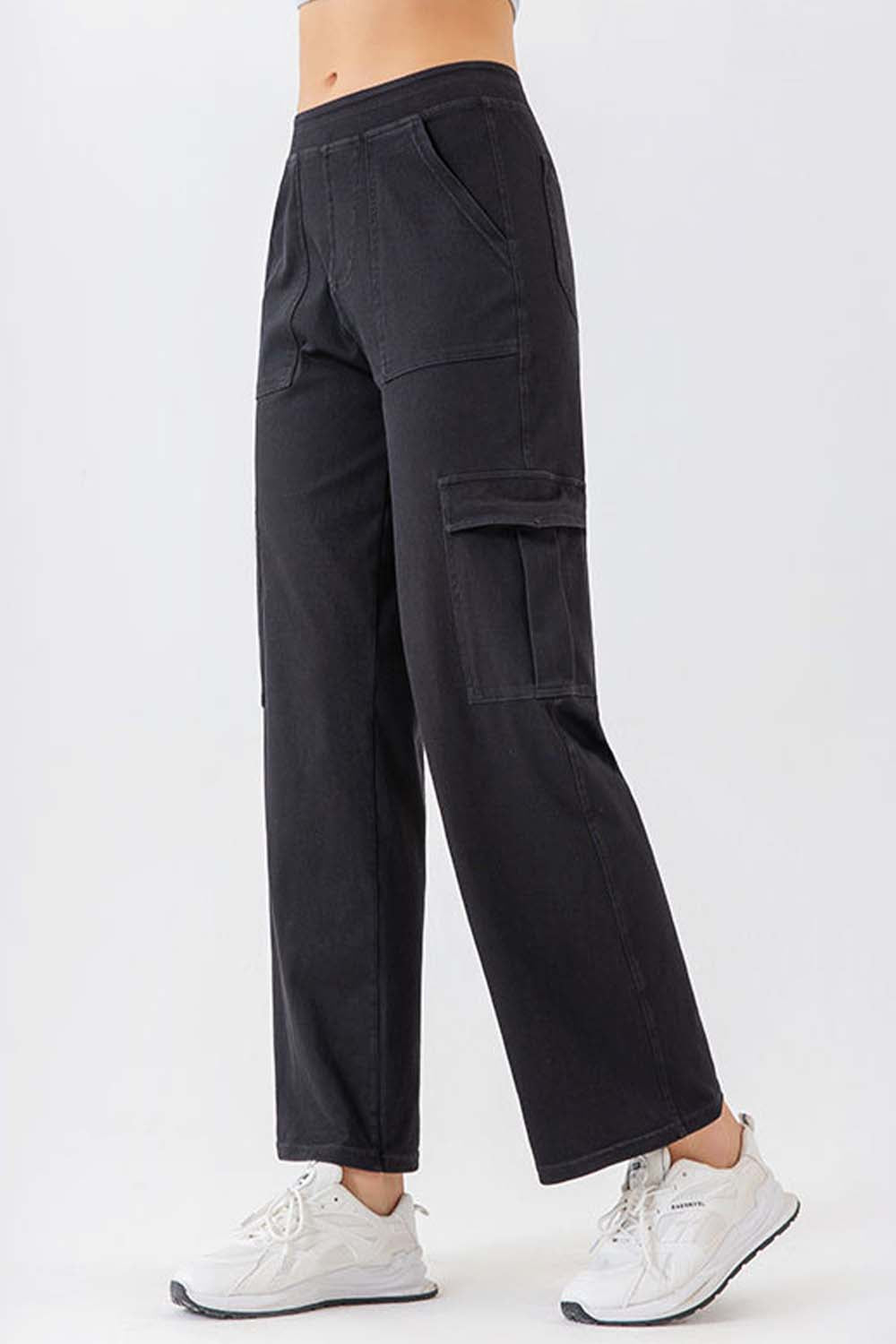 Button Fly Pocketed Long Jeans BLUE ZONE PLANET