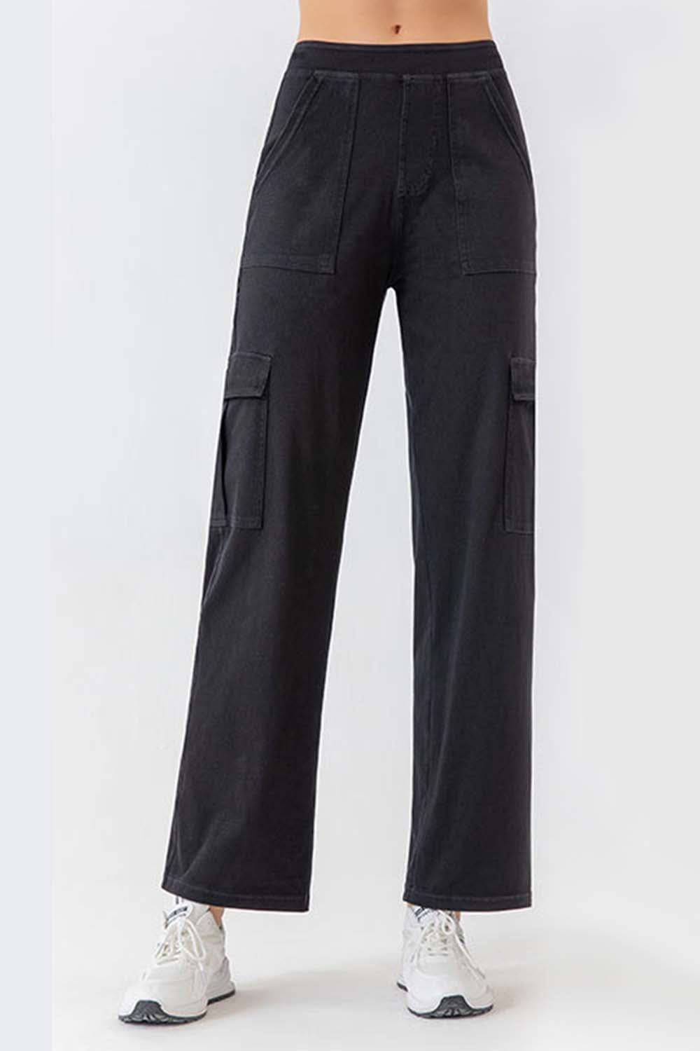 Button Fly Pocketed Long Jeans BLUE ZONE PLANET