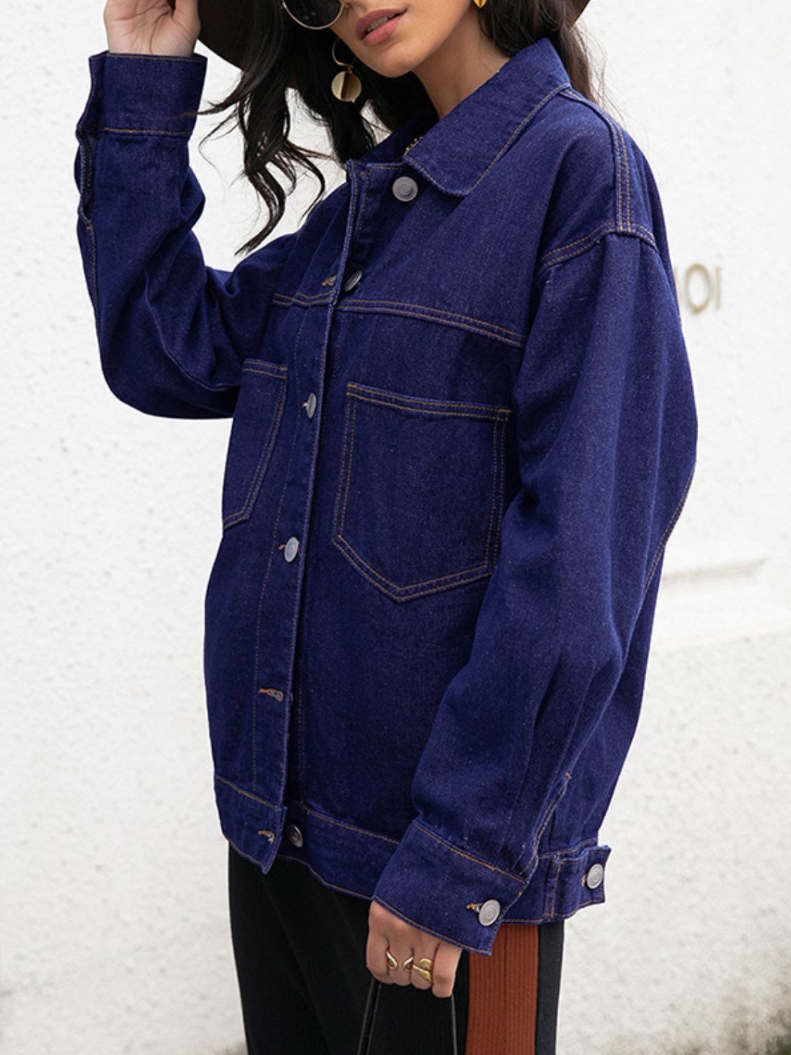 Buttoned Denim Jacket BLUE ZONE PLANET