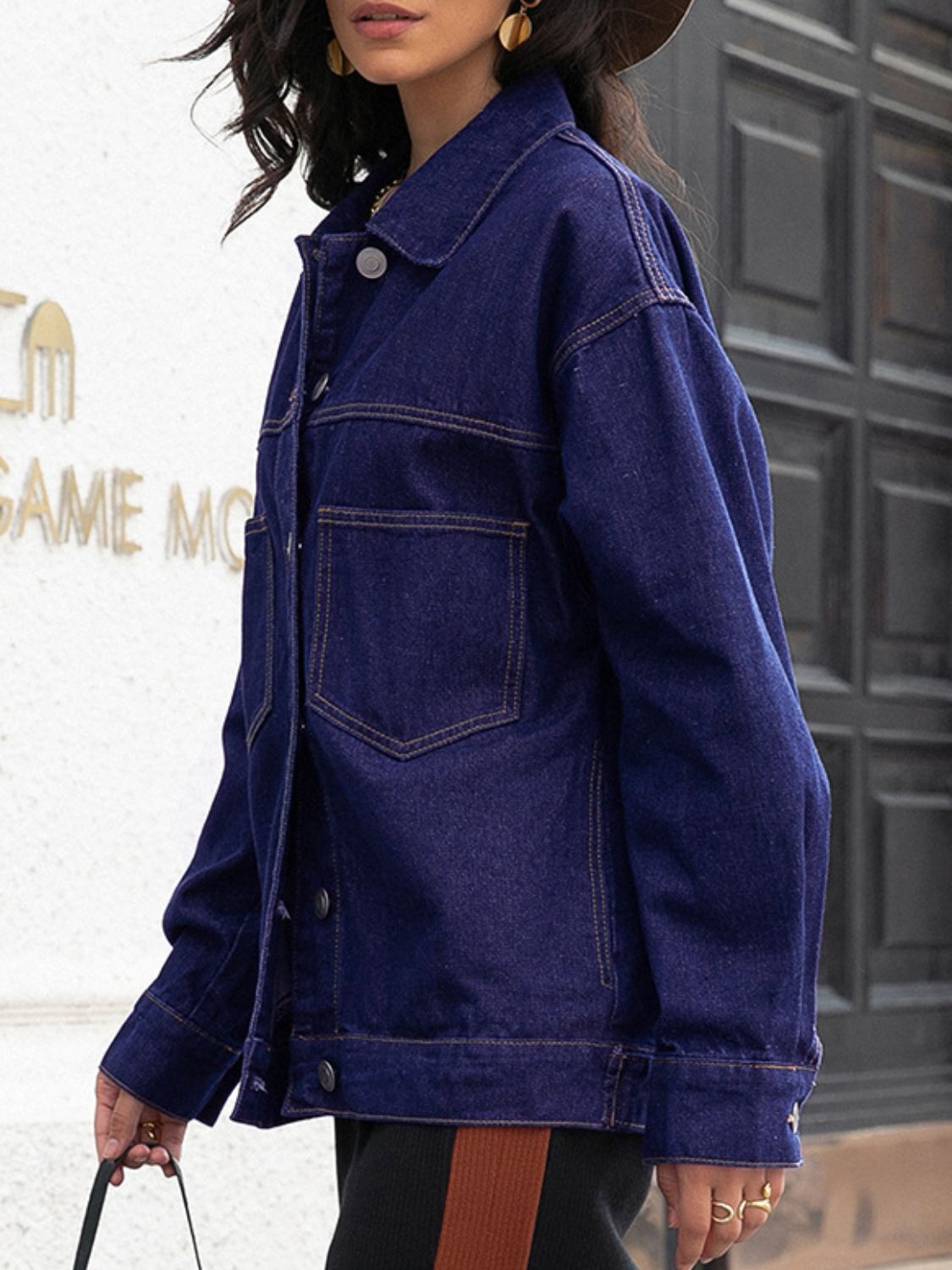 Buttoned Denim Jacket BLUE ZONE PLANET