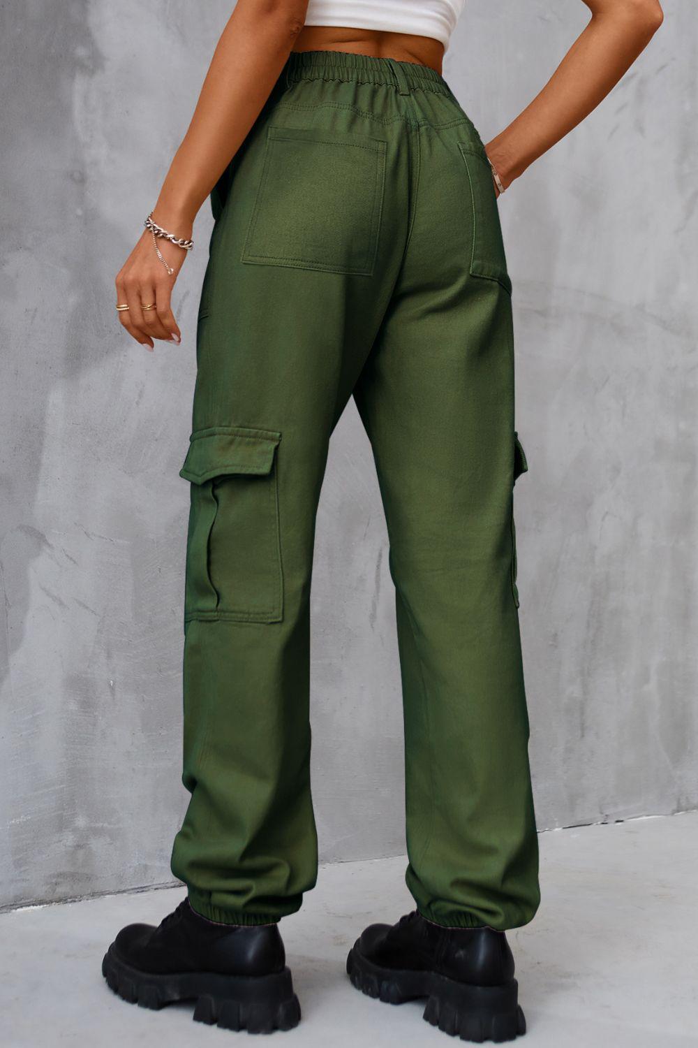 Buttoned High Waist Jeans with Pockets BLUE ZONE PLANET