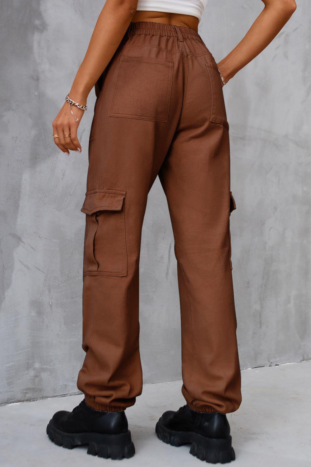 Buttoned High Waist Jeans with Pockets BLUE ZONE PLANET