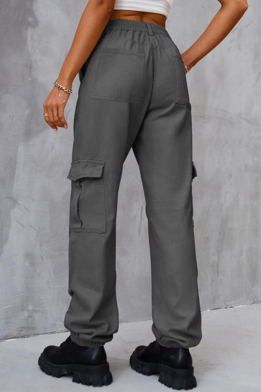 Buttoned High Waist Jeans with Pockets BLUE ZONE PLANET
