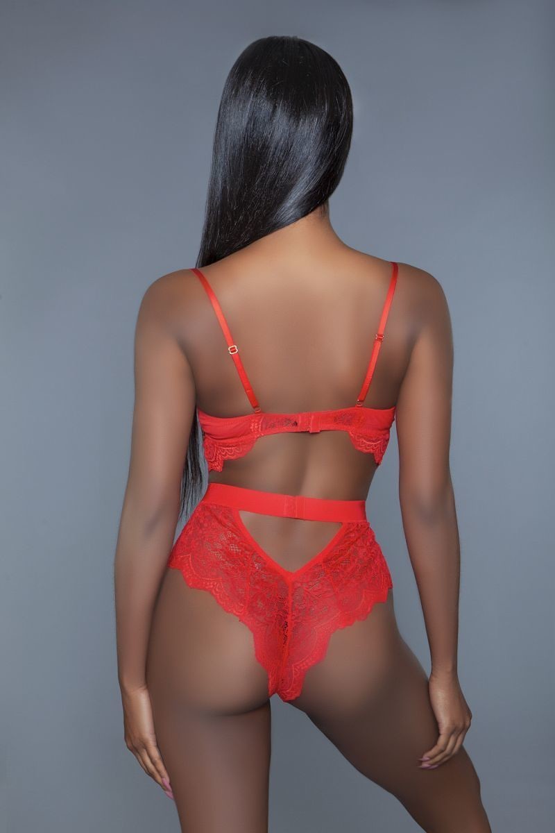 Blue Zone Planet | Clara's One Piece Non-padded Cups With Modern Cut-out Details. Hook And Eye Fastenings. Adjustable Straps Blue Zone Planet