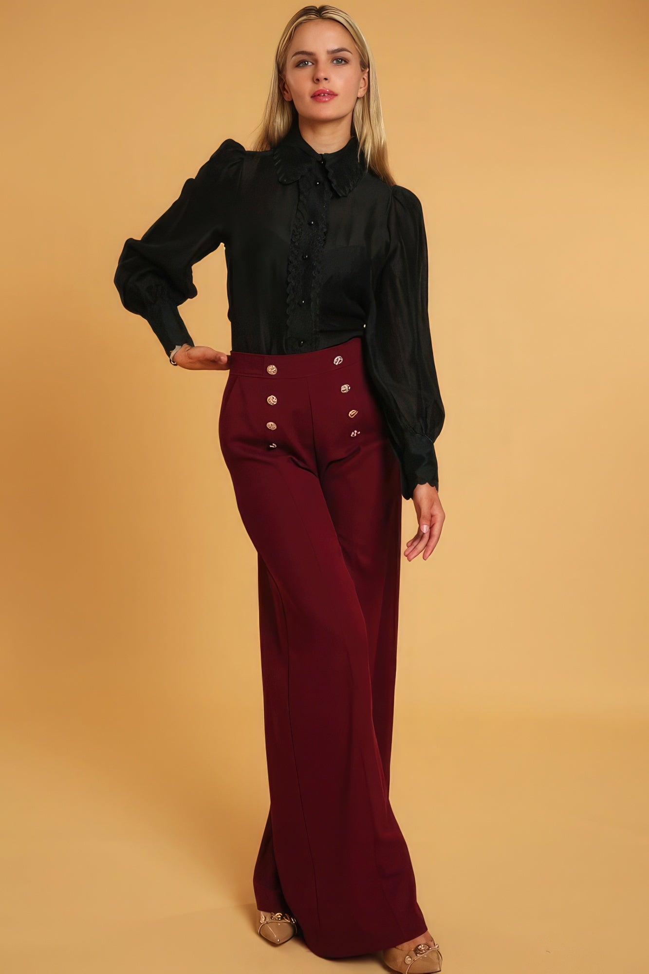 High Waisted Dressy Pants Blue Zone Planet
