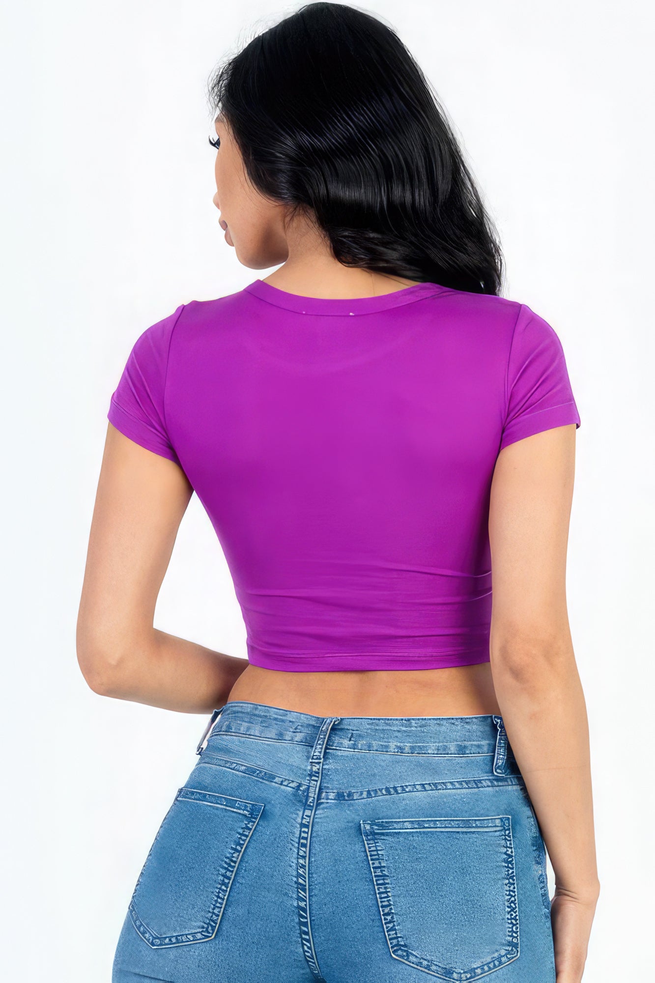 Blue Zone Planet | Short Sleeve Roundneck Crop Top Blue Zone Planet