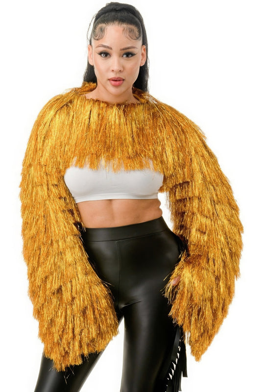 Blue Zone Planet |  Nova's Metallic Tinsel Bolero Blue Zone Planet