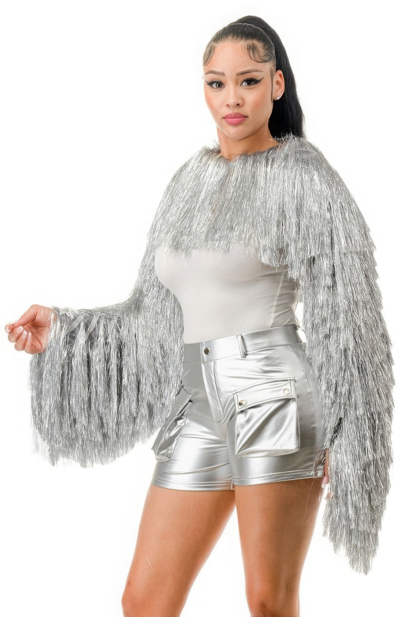 Blue Zone Planet | Nova's Metallic Tinsel Bolero Blue Zone Planet