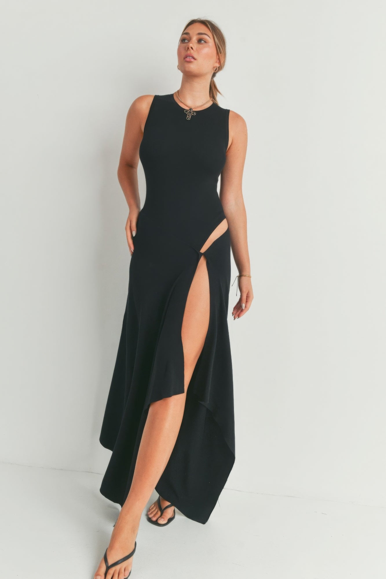 Blue Zone Planet | Maxi Dress With Slit Blue Zone Planet