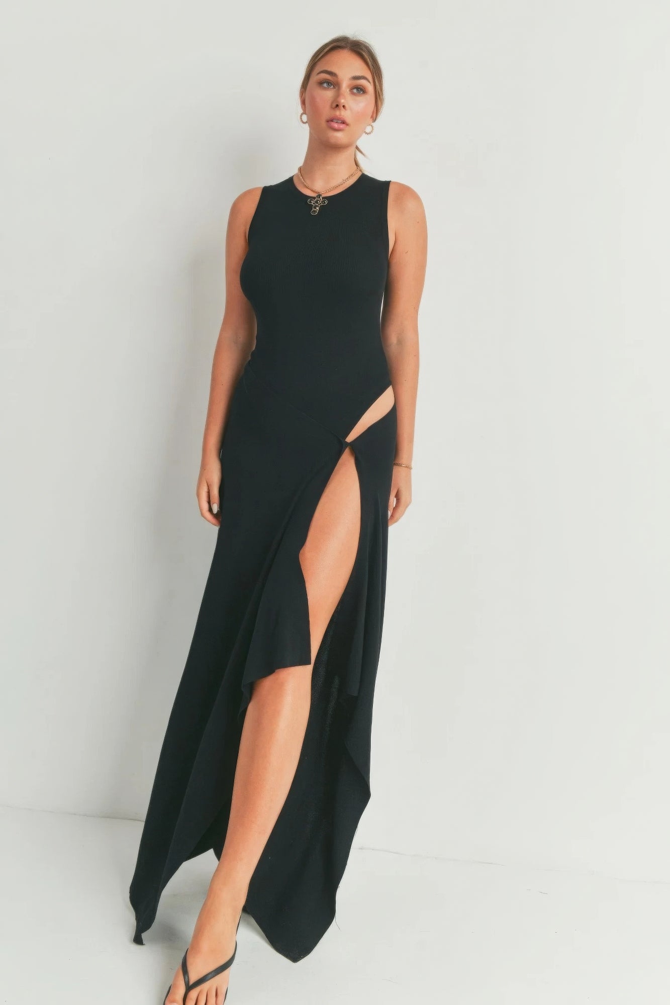 Blue Zone Planet | Maxi Dress With Slit Blue Zone Planet