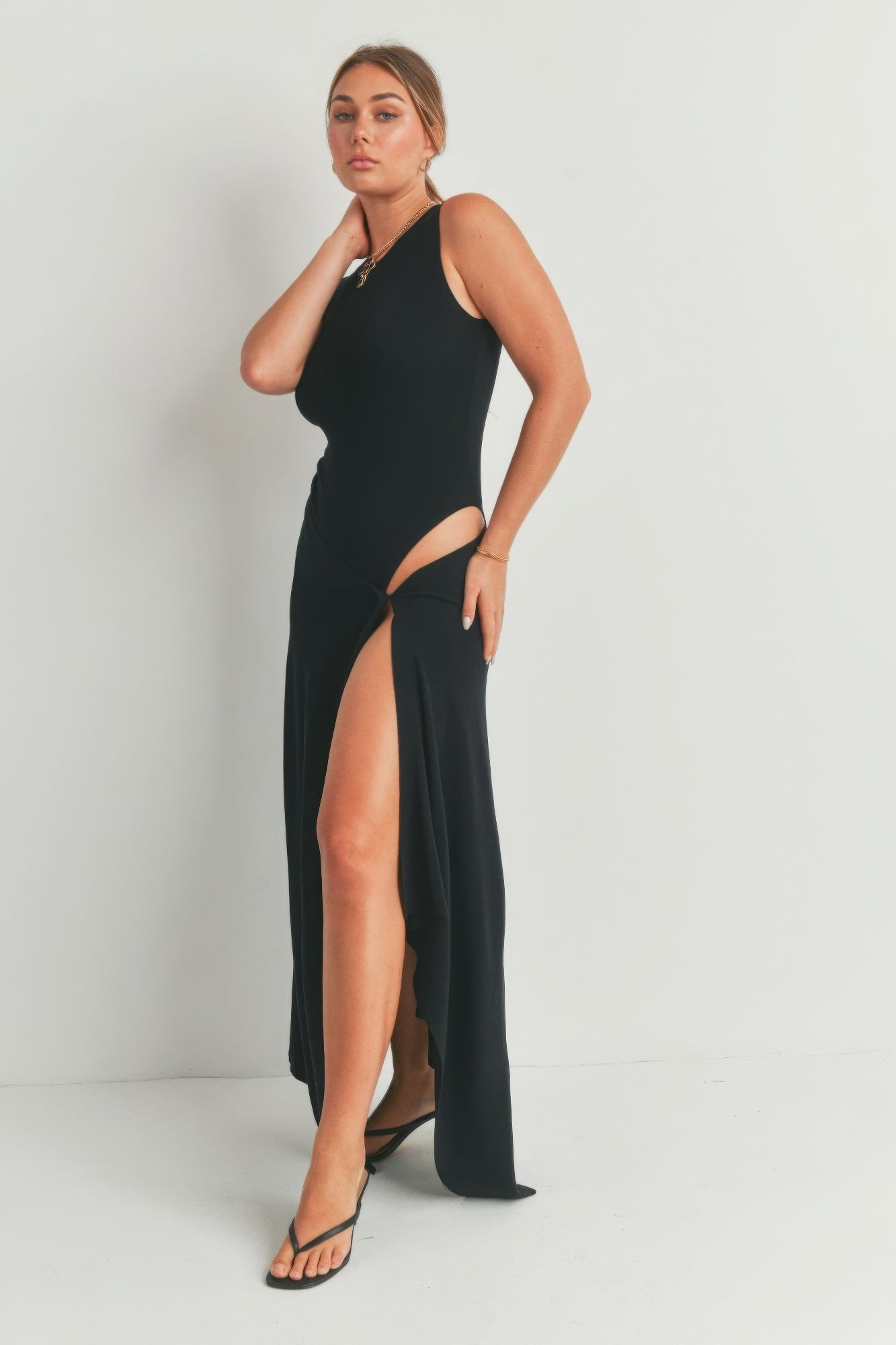 Blue Zone Planet | Maxi Dress With Slit Blue Zone Planet