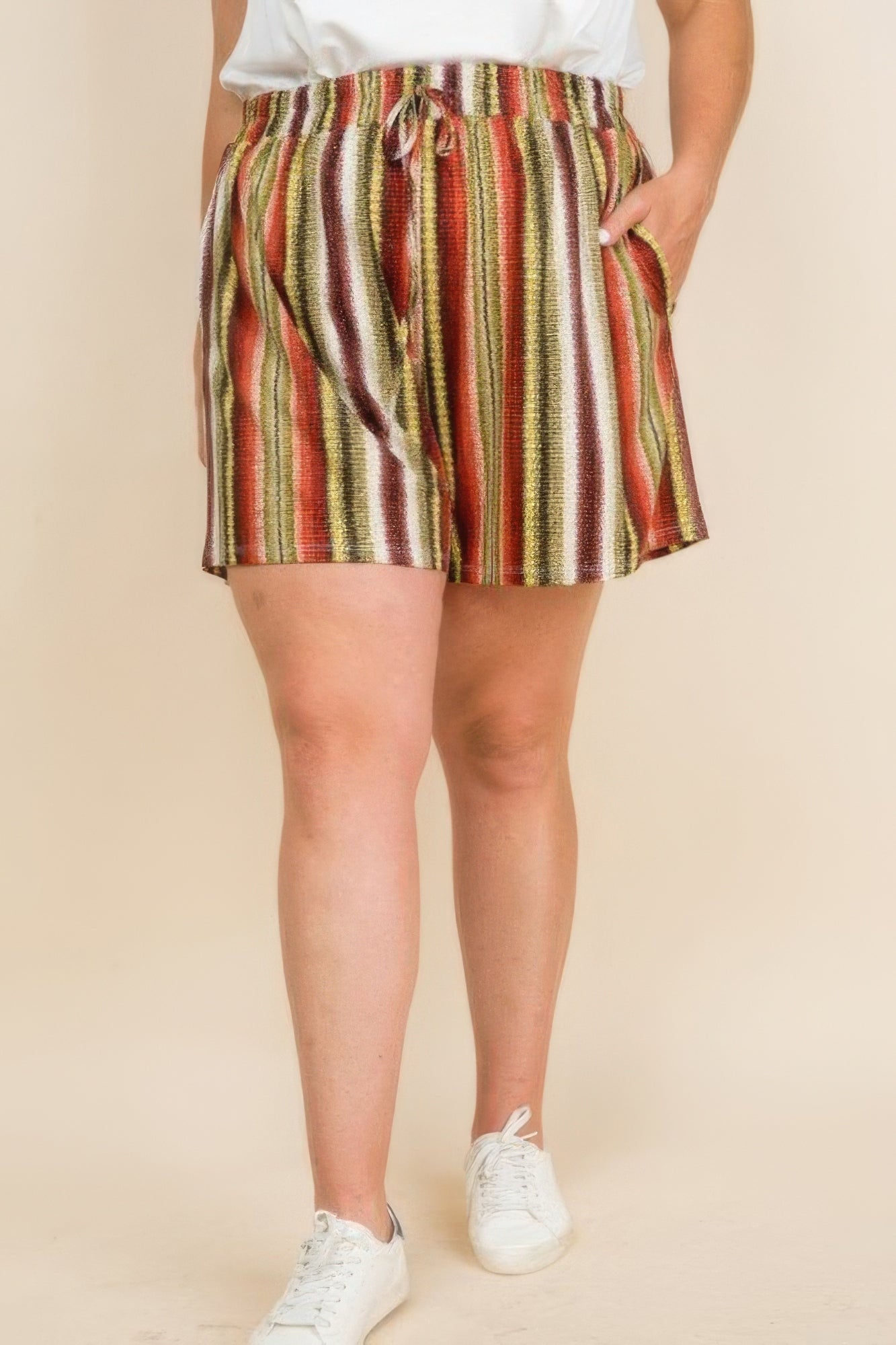 Blue Zone Planet | Plus Size Snake Skin Casual Shorts Blue Zone Planet