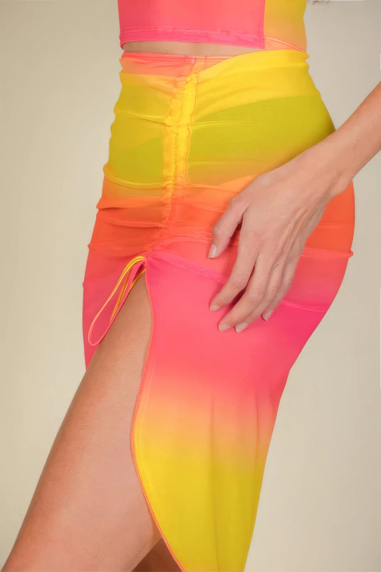 Blue Zone Planet | Sexy Sheer Mesh Drawstring Ruched Skirt Blue Zone Planet