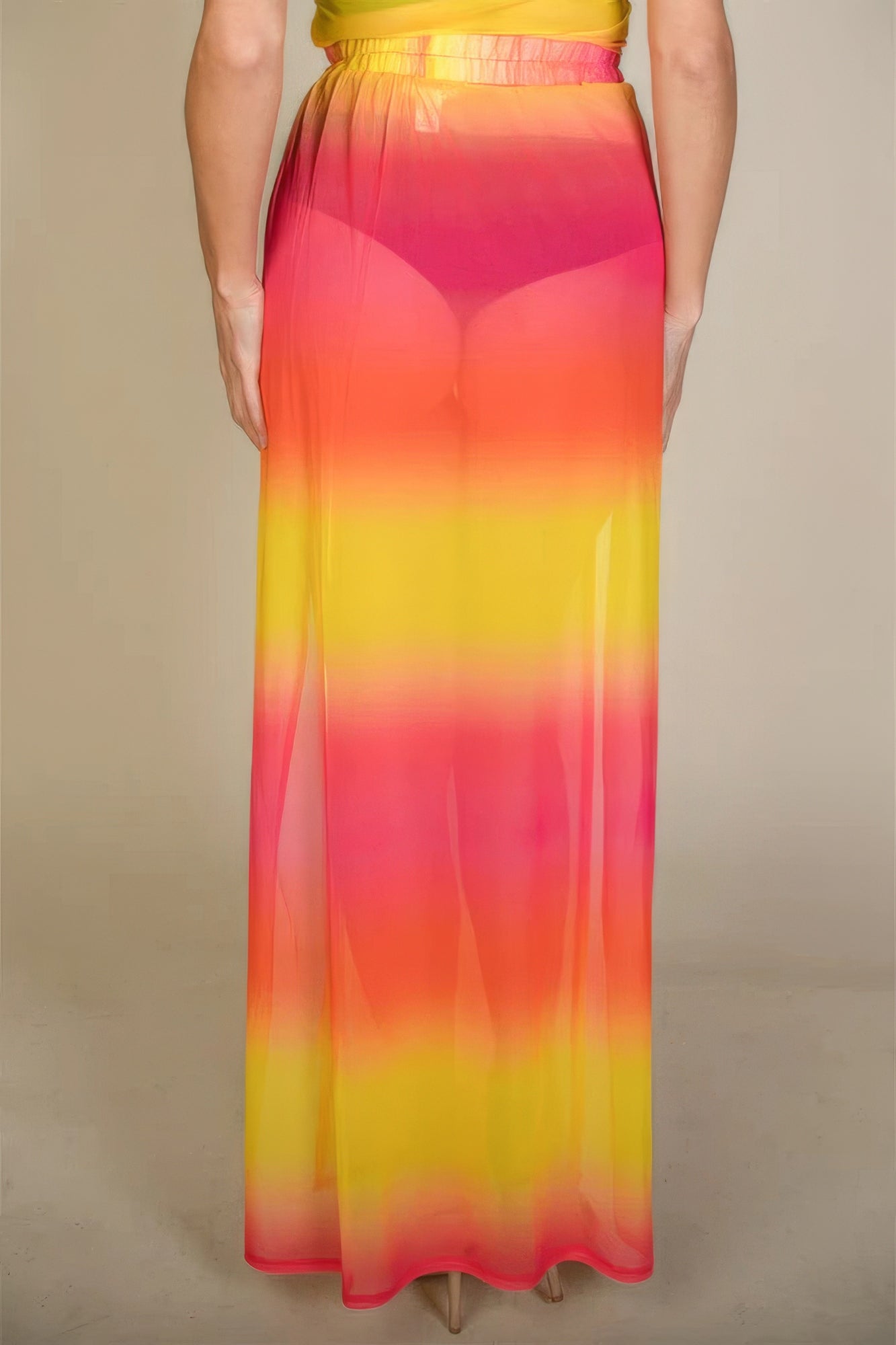 Blue Zone Planet | High Split Mesh Sheer Maxi Skirt Blue Zone Planet