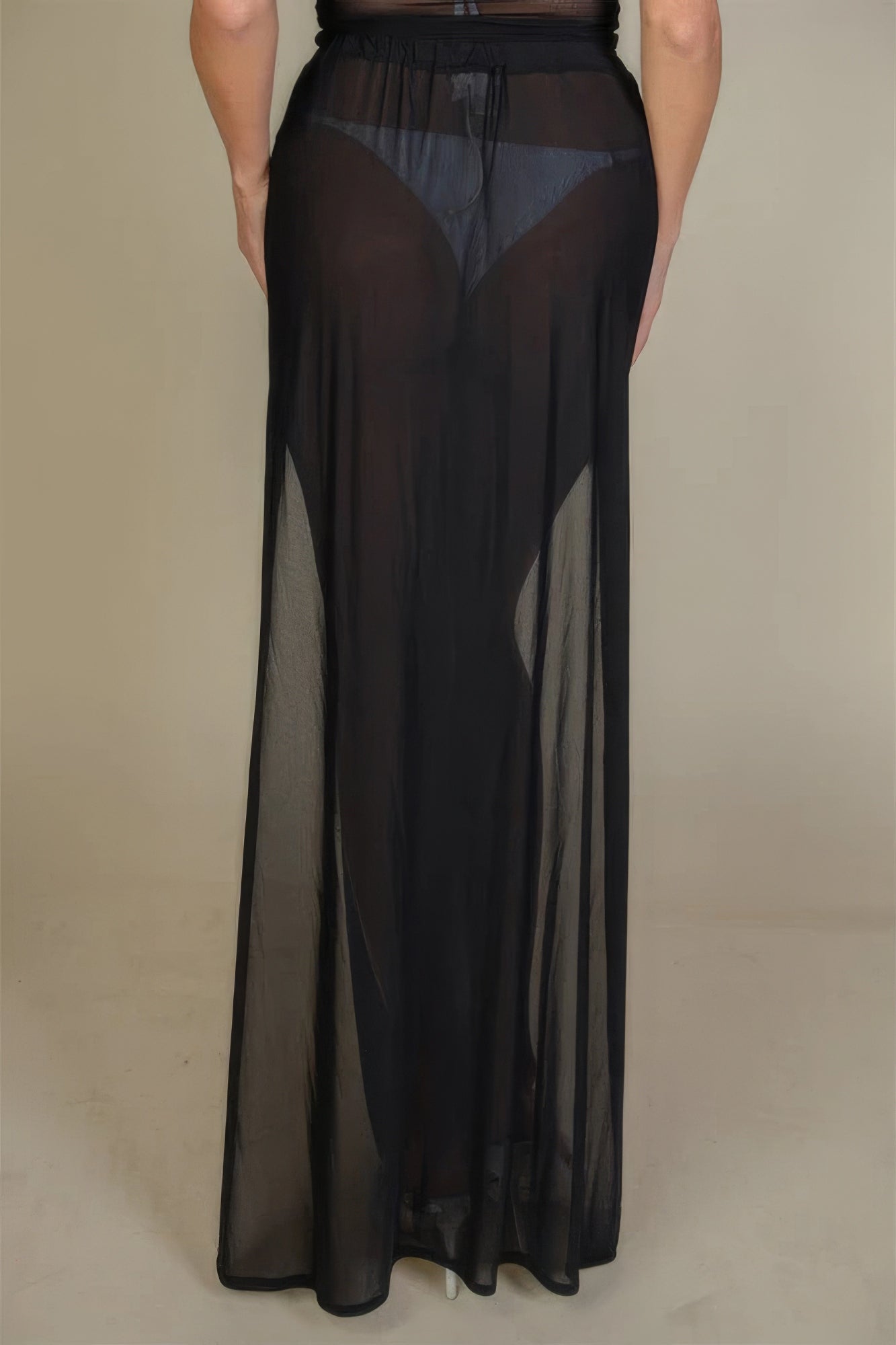 Blue Zone Planet | High Split Mesh Sheer Maxi Skirt Blue Zone Planet