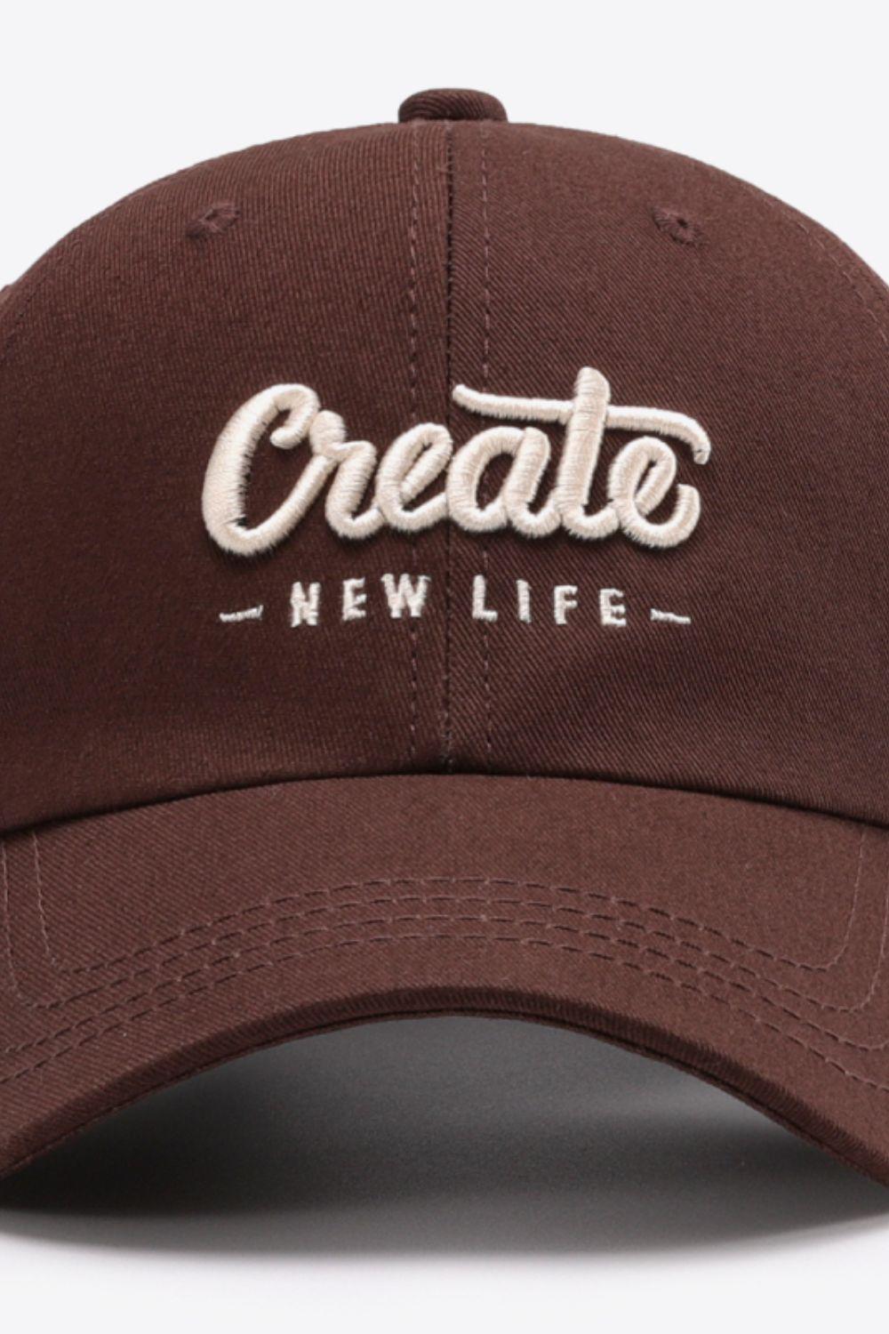 CREATE NEW LIFE Adjustable Cotton Baseball Cap BLUE ZONE PLANET