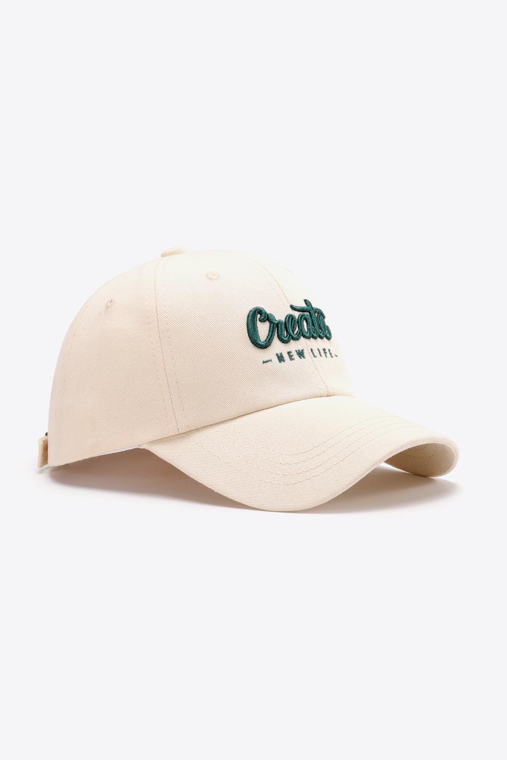 CREATE NEW LIFE Adjustable Cotton Baseball Cap BLUE ZONE PLANET
