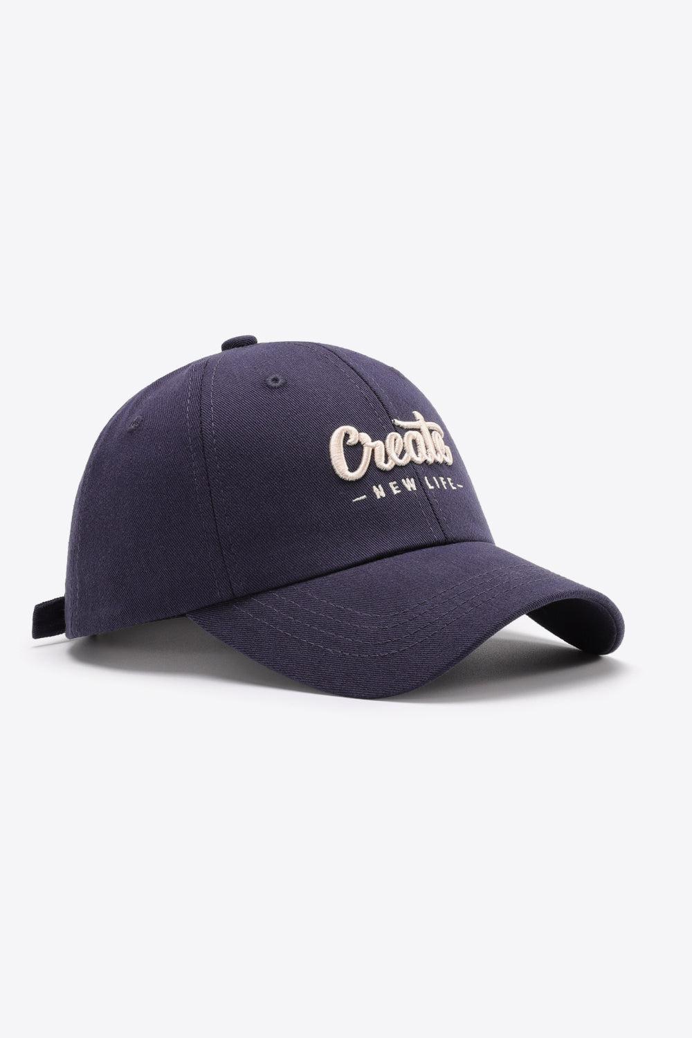 CREATE NEW LIFE Adjustable Cotton Baseball Cap BLUE ZONE PLANET