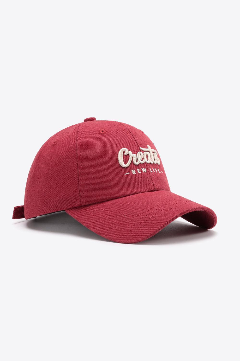 CREATE NEW LIFE Adjustable Cotton Baseball Cap BLUE ZONE PLANET