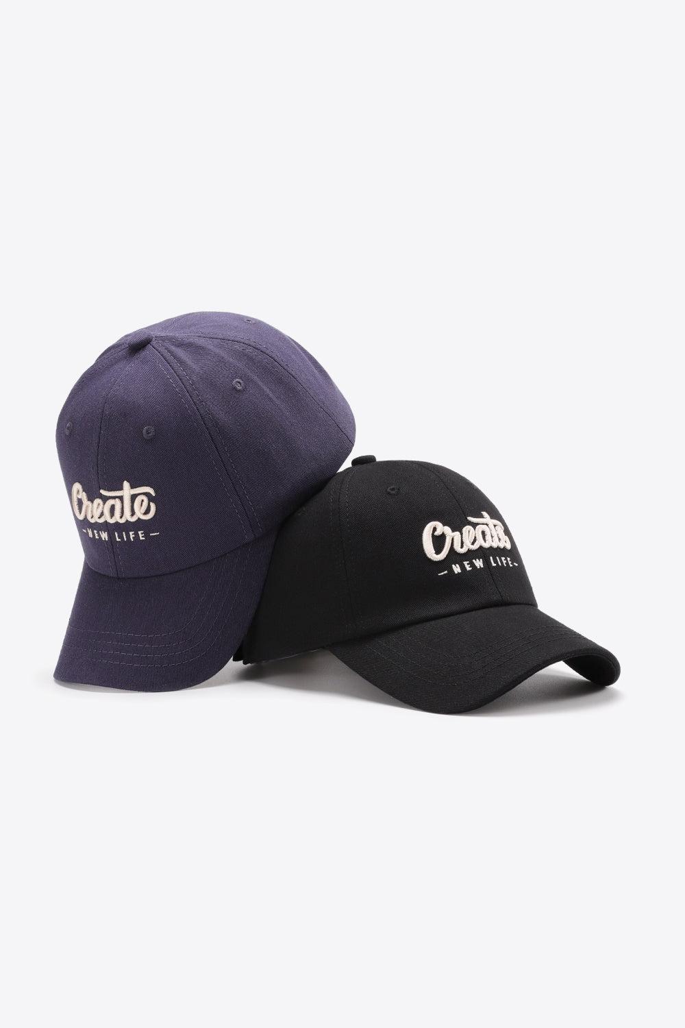 CREATE NEW LIFE Adjustable Cotton Baseball Cap BLUE ZONE PLANET