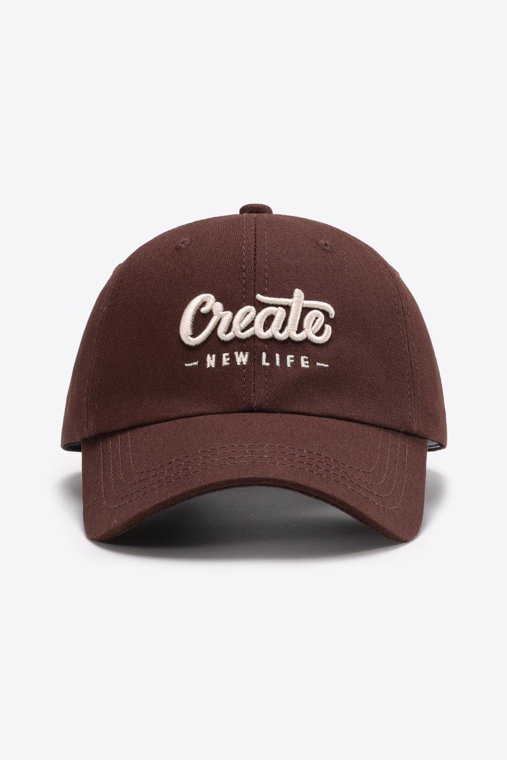 CREATE NEW LIFE Adjustable Cotton Baseball Cap BLUE ZONE PLANET